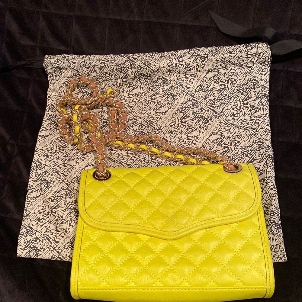 Rebecca Minkoff lime shoulder bag